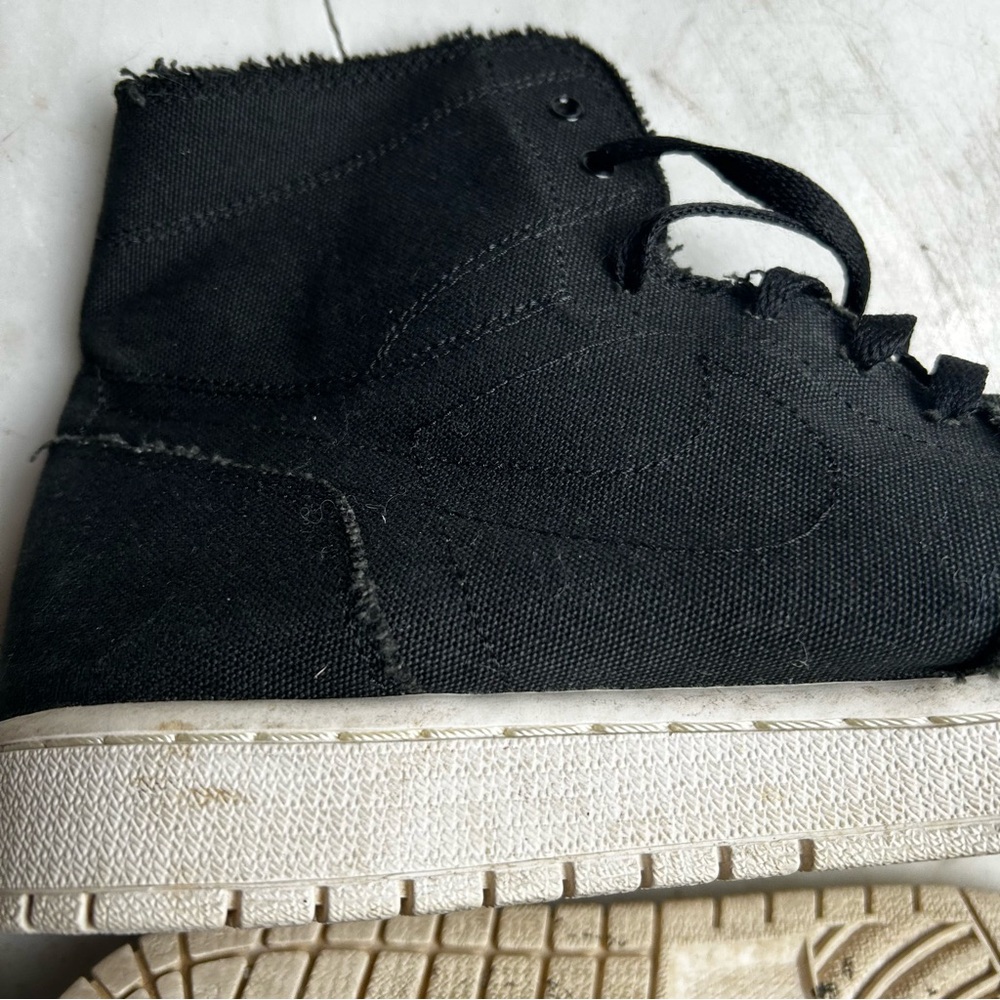 Nike Air Jordan Black Canvas High-Top Sneakers - Picture 10 of 11